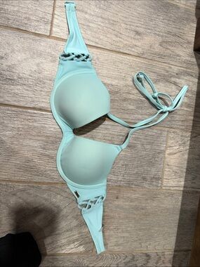 PINK Victoria's Secret Light Aqua Molded Bikini Top